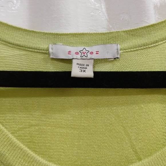 Vintage Y2K Cold Shoulder Poncho Sweater 3X Lime Green Jewel Neck Boho Bright - Picture 4 of 4